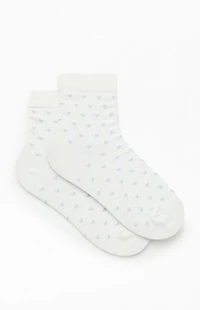 John Galt White & Light Blue Heart Socks
