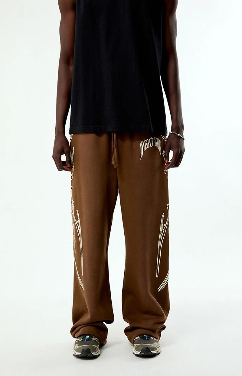 Nightlab x Pacsun Brown Night Moon Baggy Sweatpants