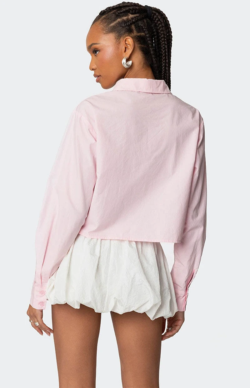 Edikted Melrose Tie Front Collared Top