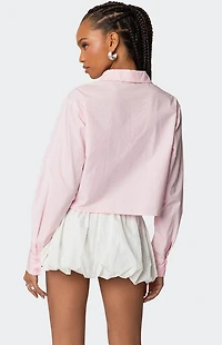 Edikted Melrose Tie Front Collared Top