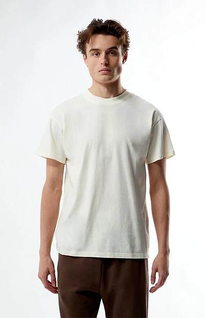 Pacsun Cream Solid Soft Oversized T-Shirt