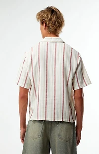 Pacsun White Striped Oversized Camp Shirt