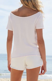 John Galt Pink Robyn 14 Short Sleeve Off-The-Shoulder Top