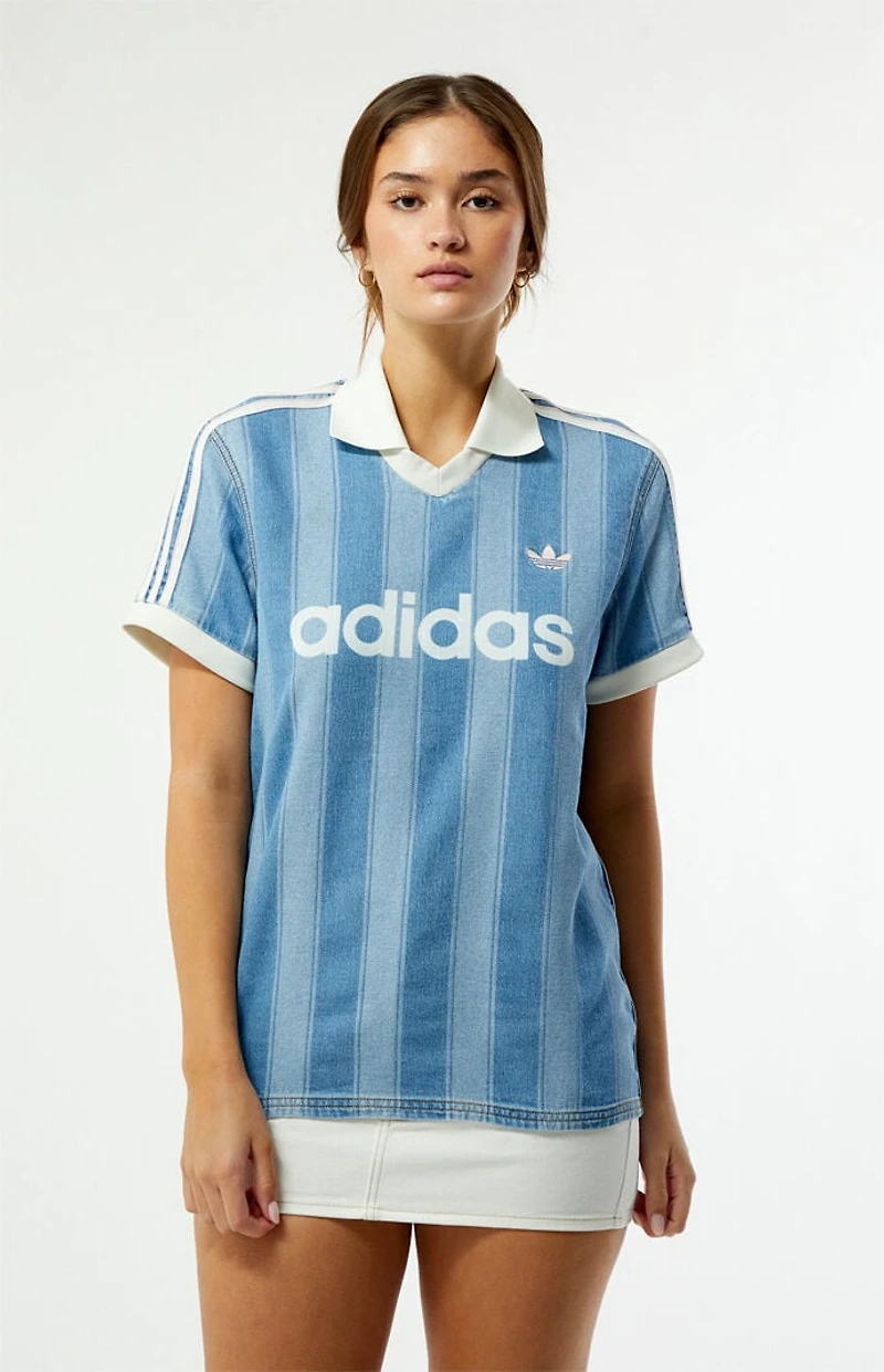 adidas Denim Short Sleeve Football Jersey