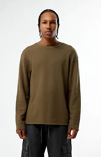 Pacsun Brown Basic Waffle Knit Long Sleeve Shirt