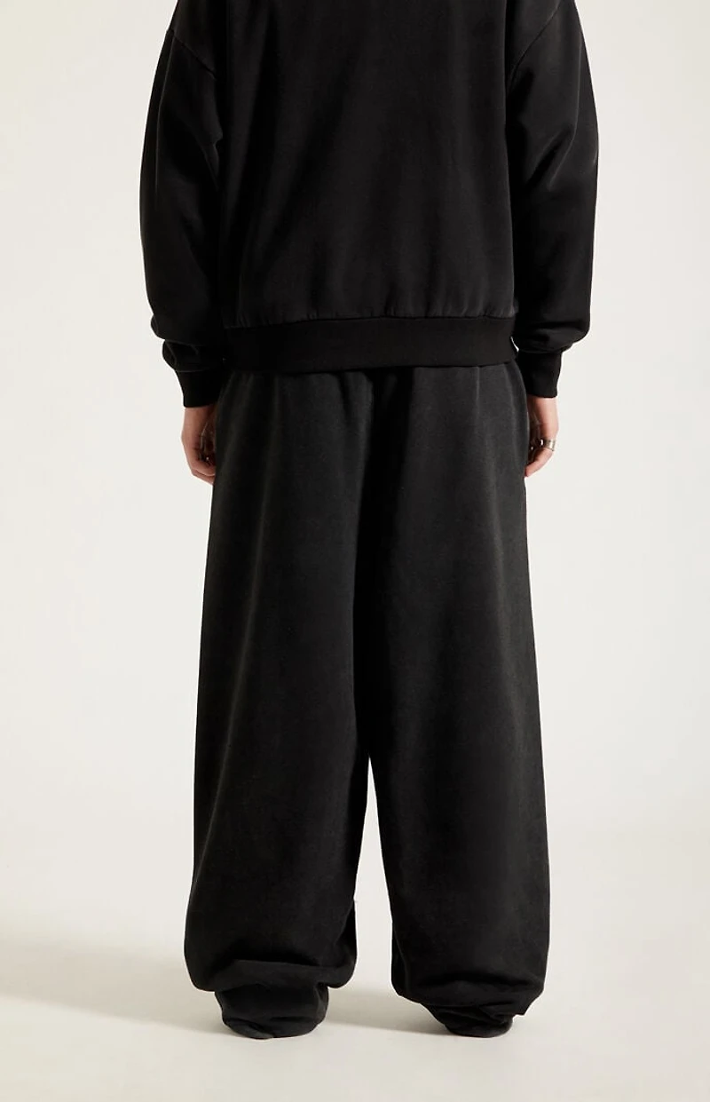 Pacsun Washed Black Fleece Extreme Baggy Sweatpants