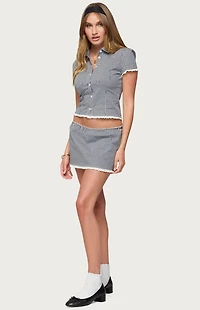 Edikted Paige Gingham Mini Skort