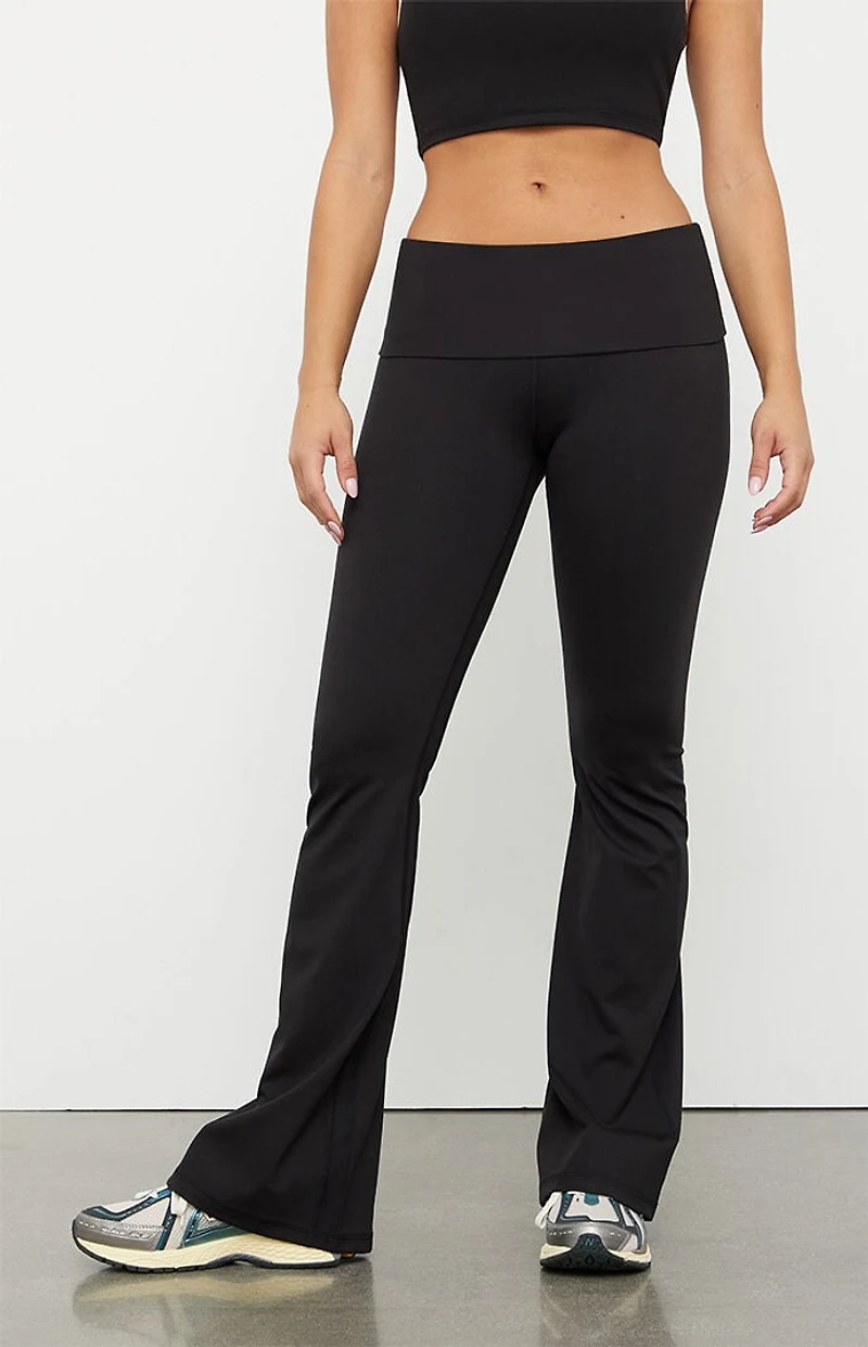 PAC 1980 WHISPER Active Fold-Over Waistband Flare Yoga Pants