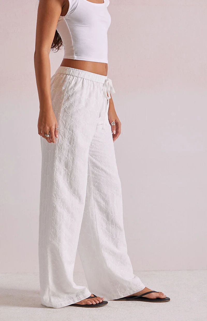 Beverly and Beck Bow Embroidered Lounge Pants