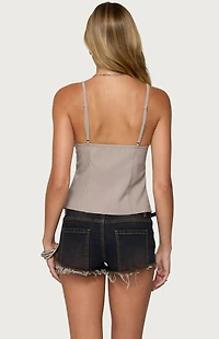 Edikted Shay Split Front Buckle Tank Top