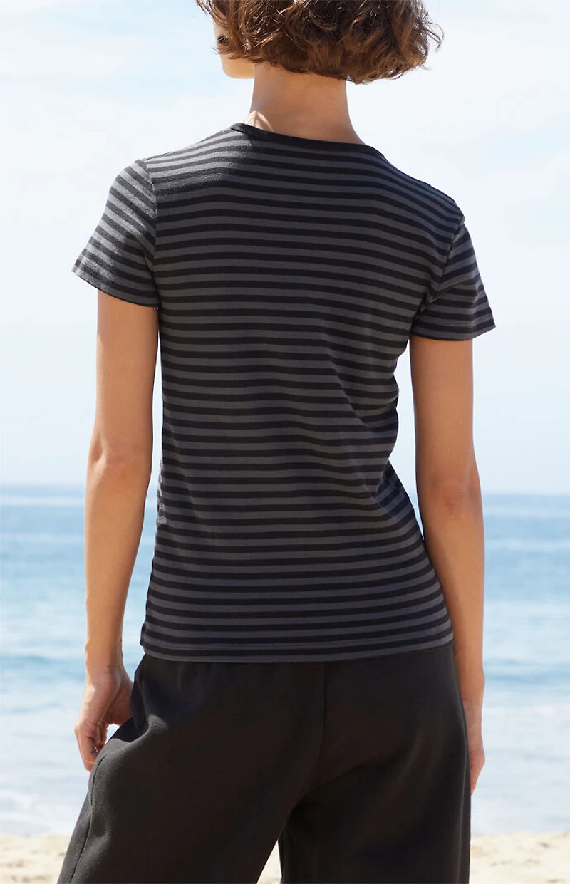 John Galt Black & Gray Striped Hailie Top