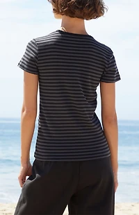 John Galt Black & Gray Striped Hailie Top