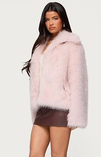 Edikted Noelle Oversized Faux Fur Jacket