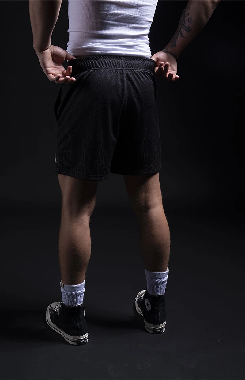No Tomorrow x Civil Active Black Hades Mesh Shorts
