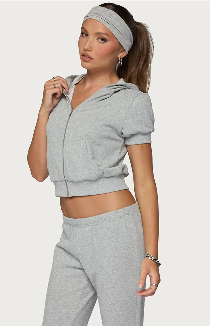 Edikted Rachel Short Sleeve Hooded Top