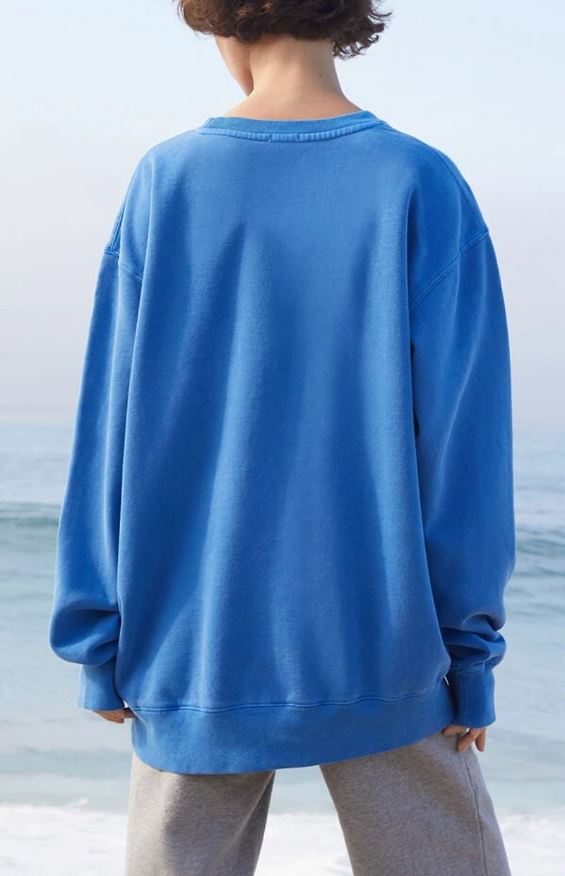 John Galt Electric Blue Erica Oversized Crew Neck Sweatshirt