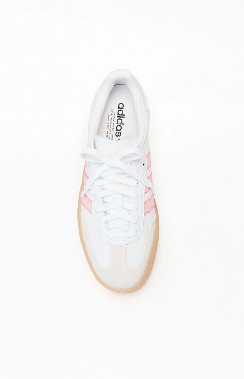adidas Women's White & Pink Samba Sneakers
