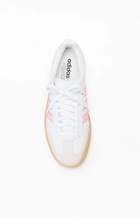 adidas Women's White & Pink Samba Sneakers