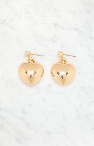 LA Hearts Puffy Heart Drop Earrings