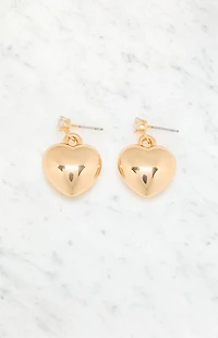 LA Hearts Puffy Heart Drop Earrings