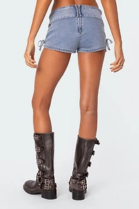 Edikted Kenzy Micro Denim Shorts