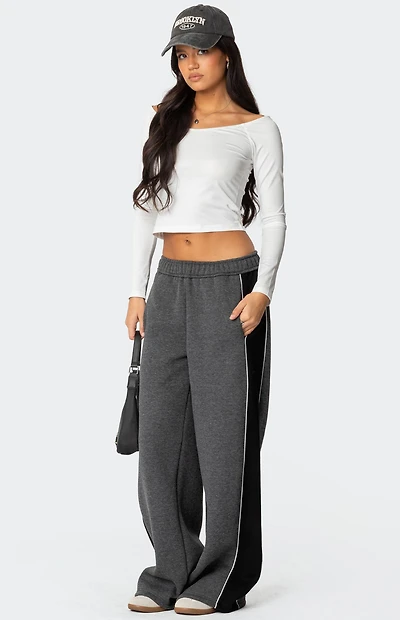 Edikted Contrast Panel Sweatpants