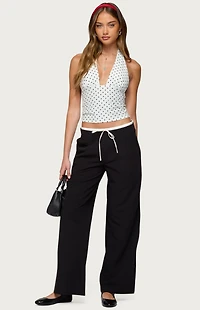 Edikted Pinstripe Peekaboo Drawstring Pants