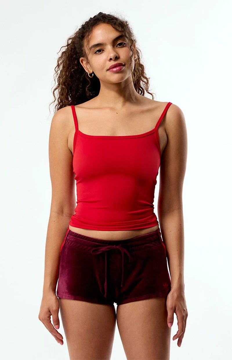 adidas Maroon Velour SST Hot Shorts