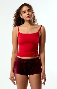 adidas Maroon Velour SST Hot Shorts