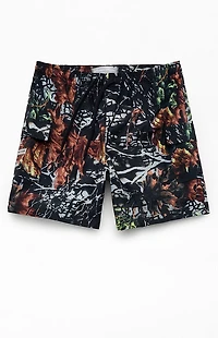 Pacsun Leaf Camo Cargo 6.5" Swim Trunks