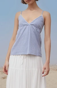 John Galt Blue & White Gingham Edith Tank Top