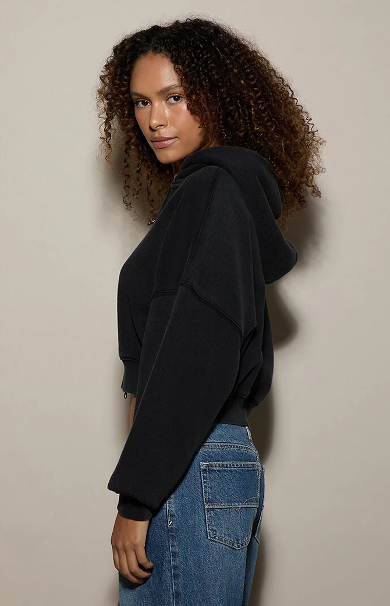 Pacsun Ultra Soft Fleece Cropped Zip Up Hoodie