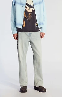 Pacsun Dylan Baggy Jeans Cargo Carpenter Light Indigo