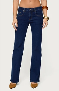 Edikted Jemima Contrast Stitch Low Rise Jeans