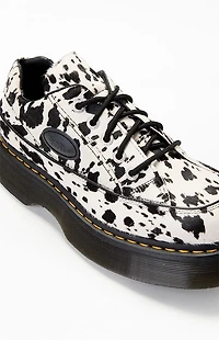Dr Martens Women's Buzz 5-Eye Dalmatian Hair On Leather Sneakers