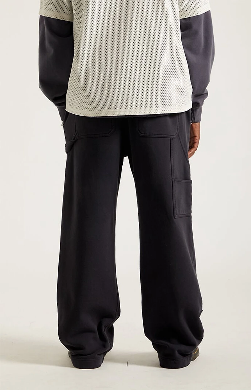 Pacsun Black Paneled Carpenter Fleece Extreme Baggy Sweatpants