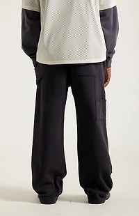 Pacsun Black Paneled Carpenter Fleece Extreme Baggy Sweatpants