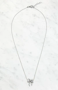 John Galt Silver Bow Necklace