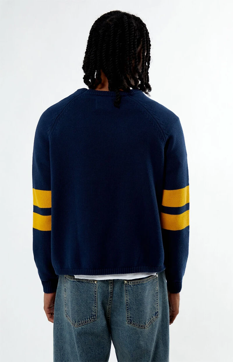 FORD Navy Striped Crew Neck Sweater