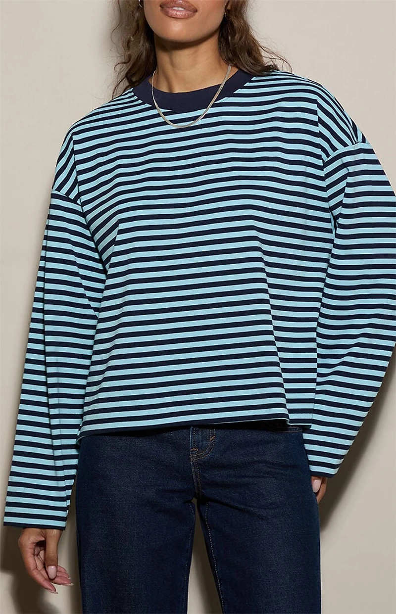 Pacsun Drew Striped Boxy Long Sleeve T-Shirt