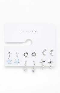 LA Hearts 6 Pack Star Earrings