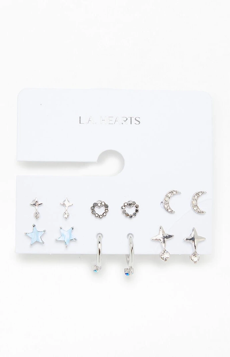 LA Hearts 6 Pack Star Earrings
