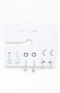 LA Hearts 6 Pack Star Earrings