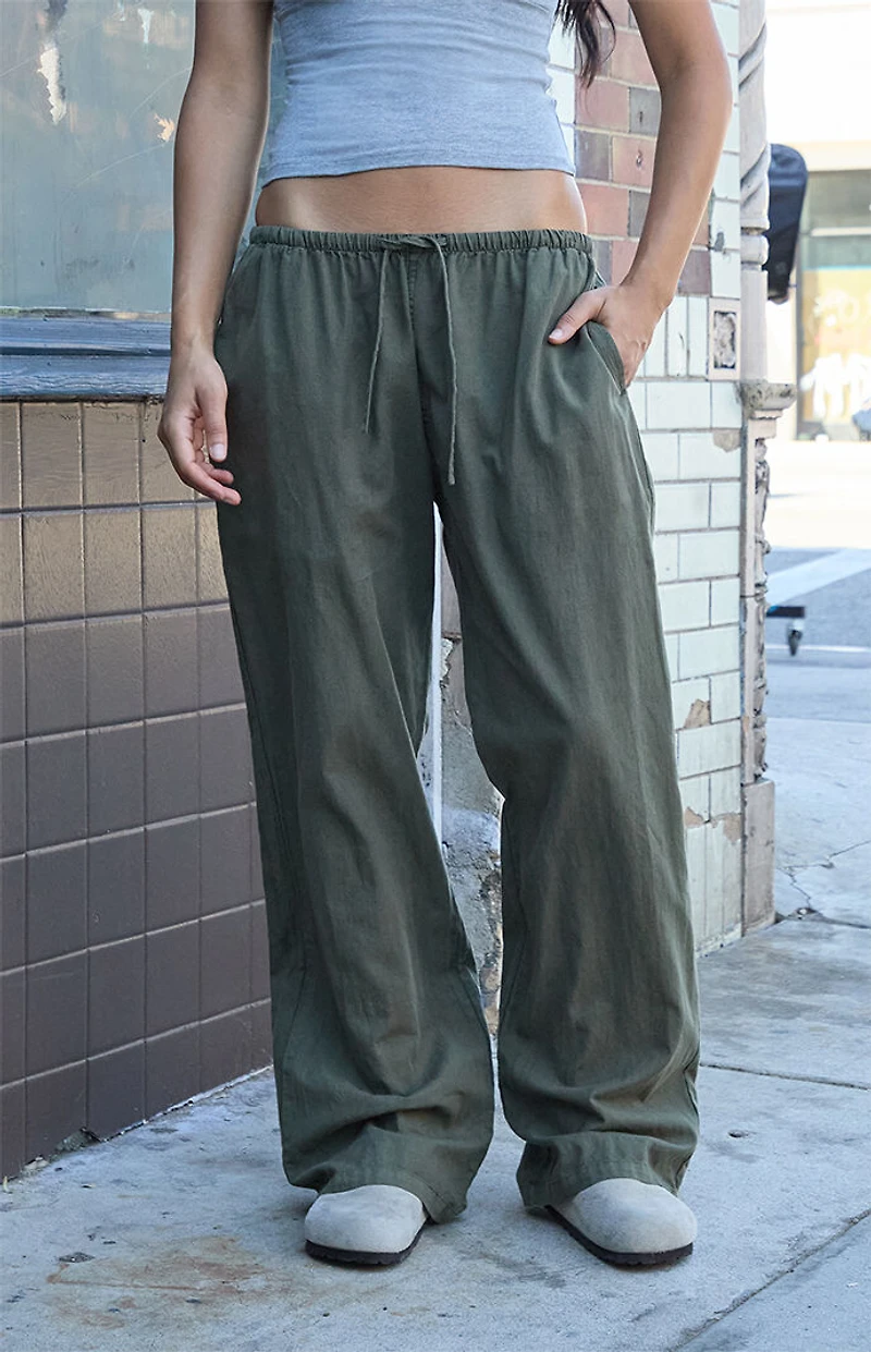 John Galt Green Anastasia Low Rise Baggy Pants