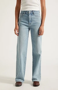 Pacsun Madison High Waisted Girlfriend Jeans Light Blue