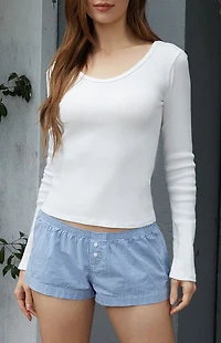 John Galt Blue Plaid Keira Boxer Shorts