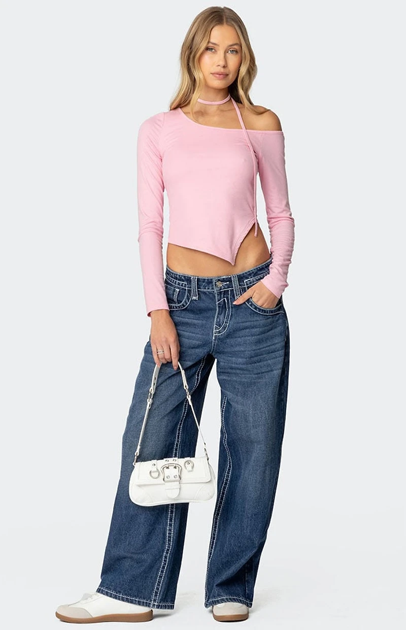 Edikted Asymmetric Two Piece Choker Top