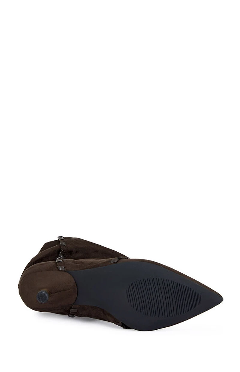 AZALEA WANG Women's Brown Wink Stiletto Booties
