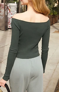John Galt Green Mayson Off-The-Shoulder Top