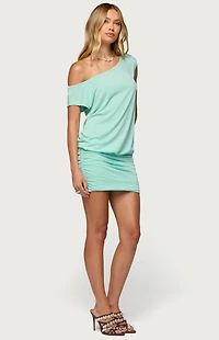 Edikted Marya Off Shoulder Ruched Mini Dress